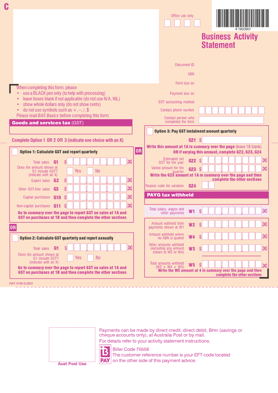 BAS Form Medical Bookkeeping Service